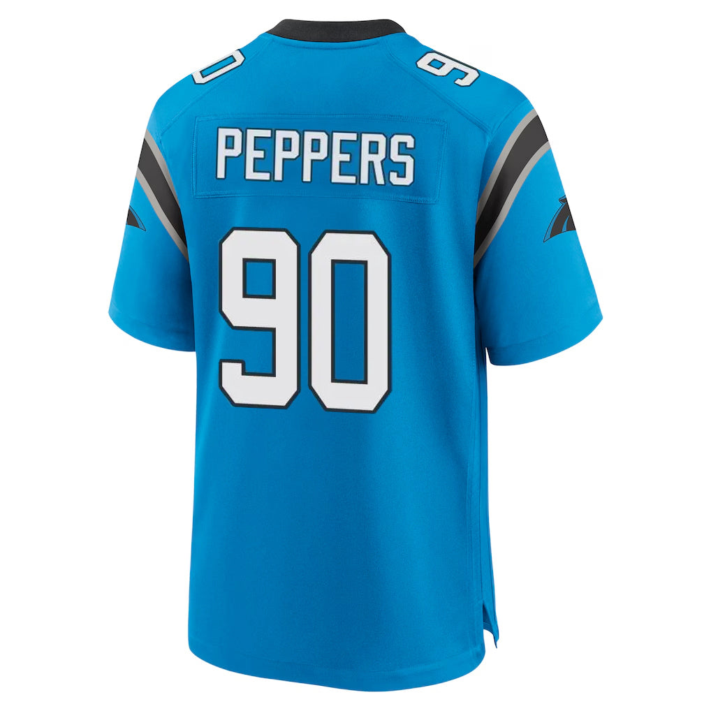 C.Panthers #90 Julius Peppers Player Blue Home Game Gdoa Stitched Jerseys