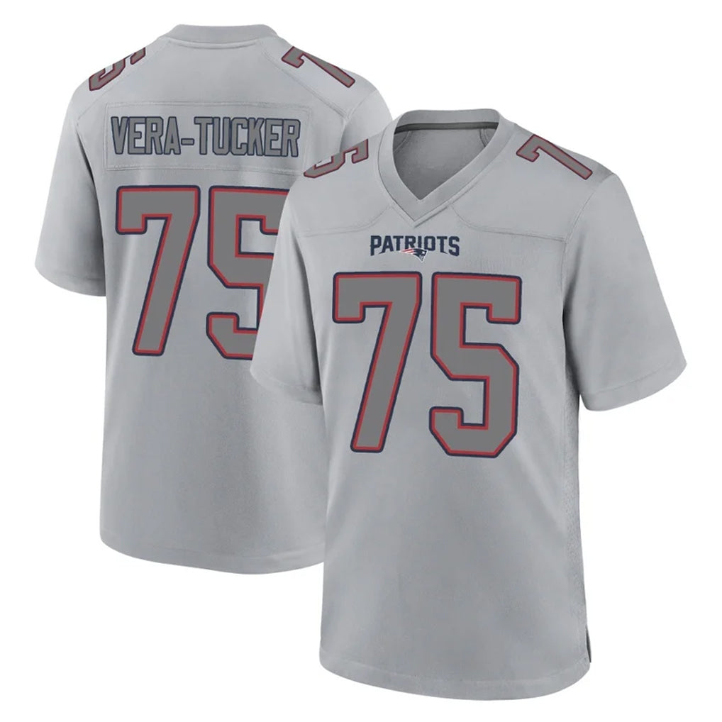 NE.Patriots #75 Alijah Vera-Tucker Player Gray Fashion Limited Home Game Gdoa Stitched Jerseys