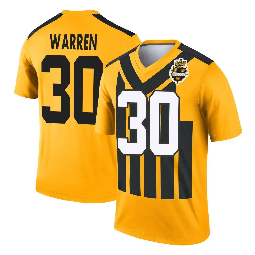 P.Steelers #30 Jaylen Warren Player Gold Legend Limited 1933 Throwback Performance Home Game Gdoa Stitched Jerseys
