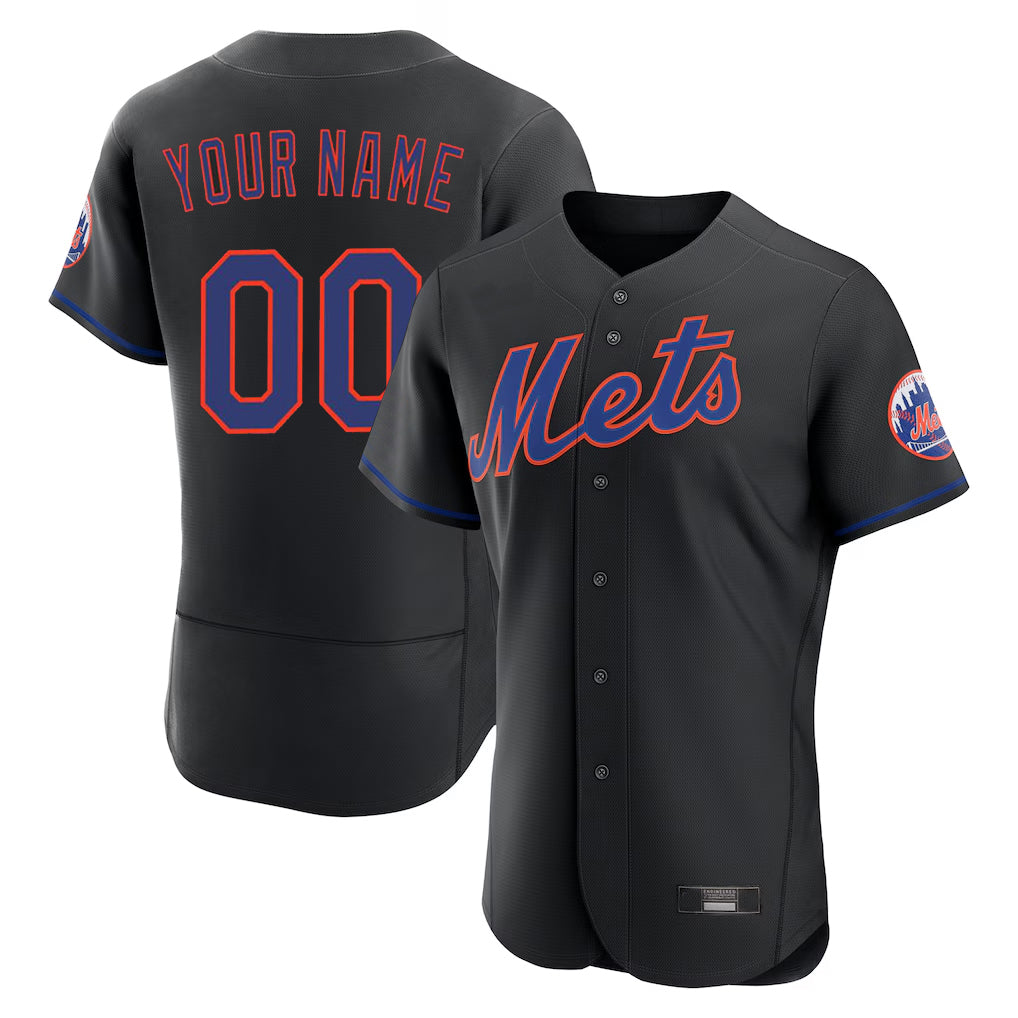 Custom NY.Mets Black Limited Home Game Alternate Any Name & Number Gdoa Stitched Jerseys