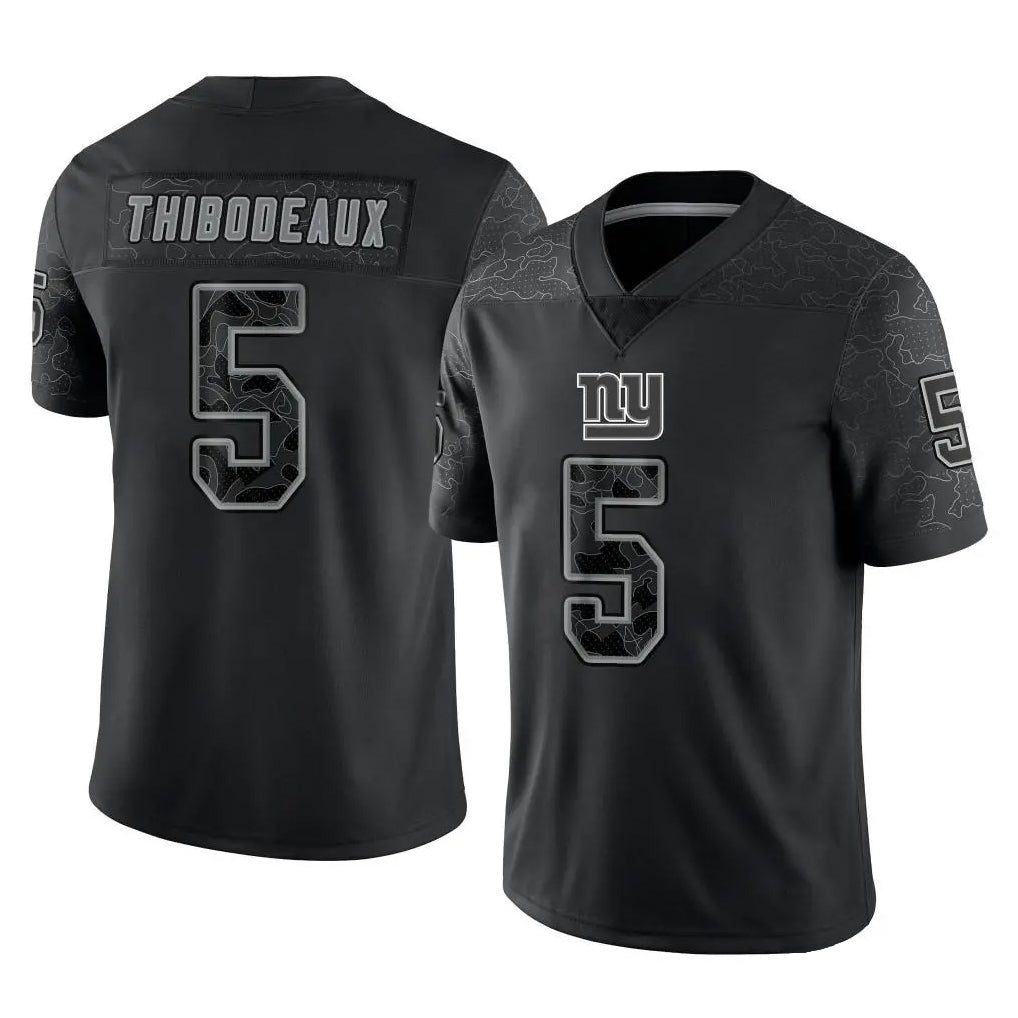 NY.Giants #5 Kayvon Thibodeaux Player Black Limited Reflective Home Game Gdoa Stitched Jerseys