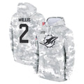 M.Dolphins #2 Malik Willis Player Arctic Camo Salute to Service Hoodies Limited Game Gdoa Stitched Jerseys