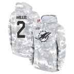 M.Dolphins #2 Malik Willis Player Arctic Camo Salute to Service Hoodies Limited Game Gdoa Stitched Jerseys
