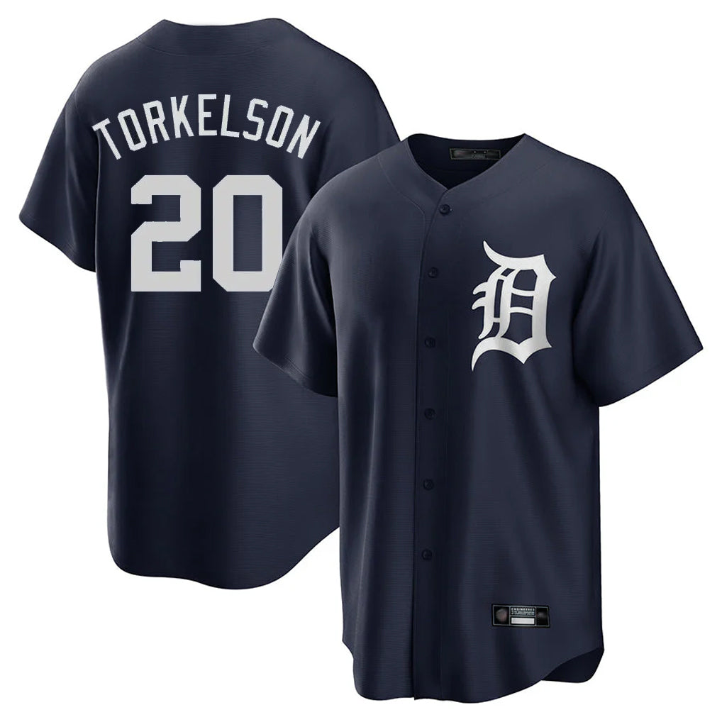 D.Tigers #20 Spencer Torkelson Player Navy Game Home Gdoa Stitched Jerseys