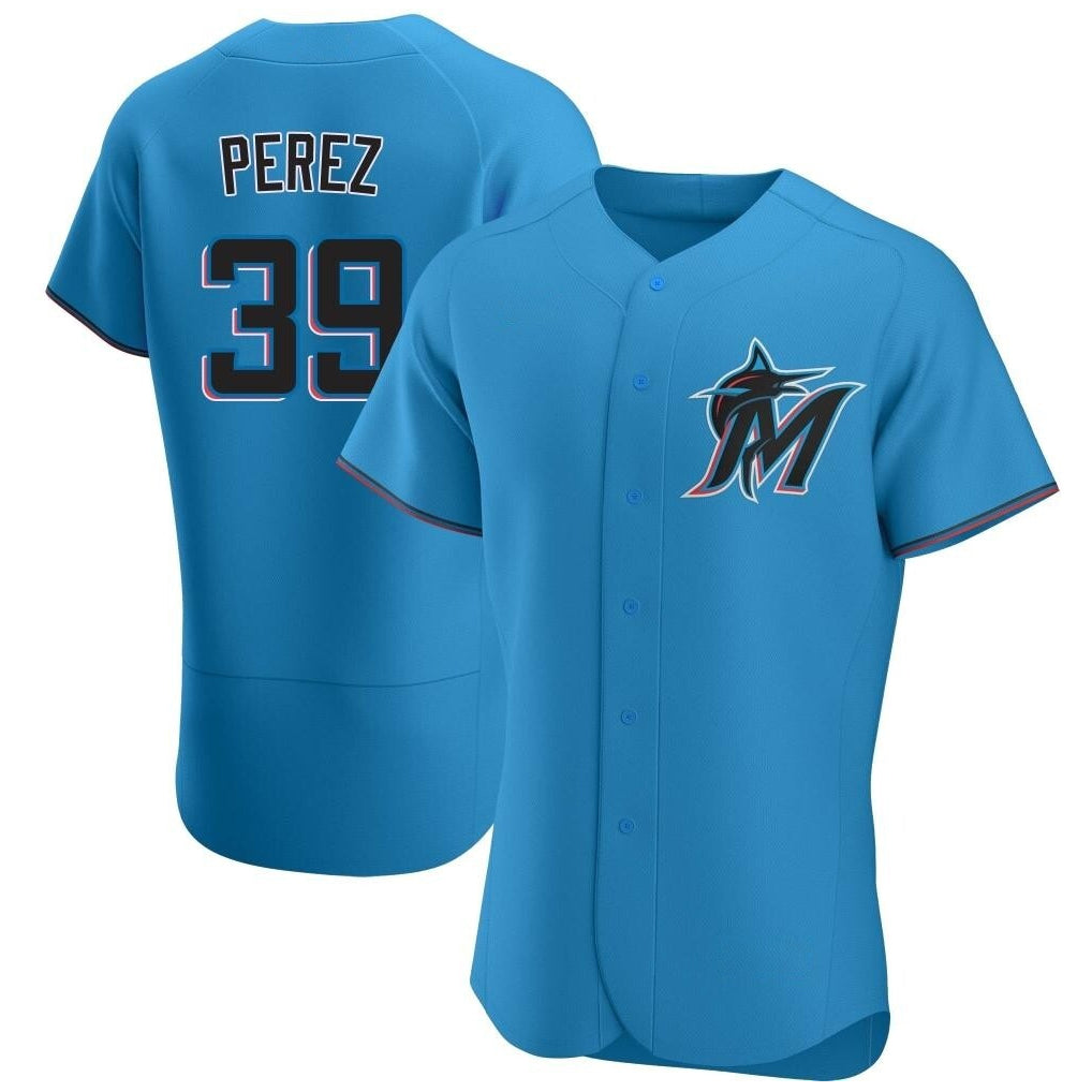 M.Marlins #39 Eury Perez Player Blue Home Limited Elite Fdoa Stitched Jerseys