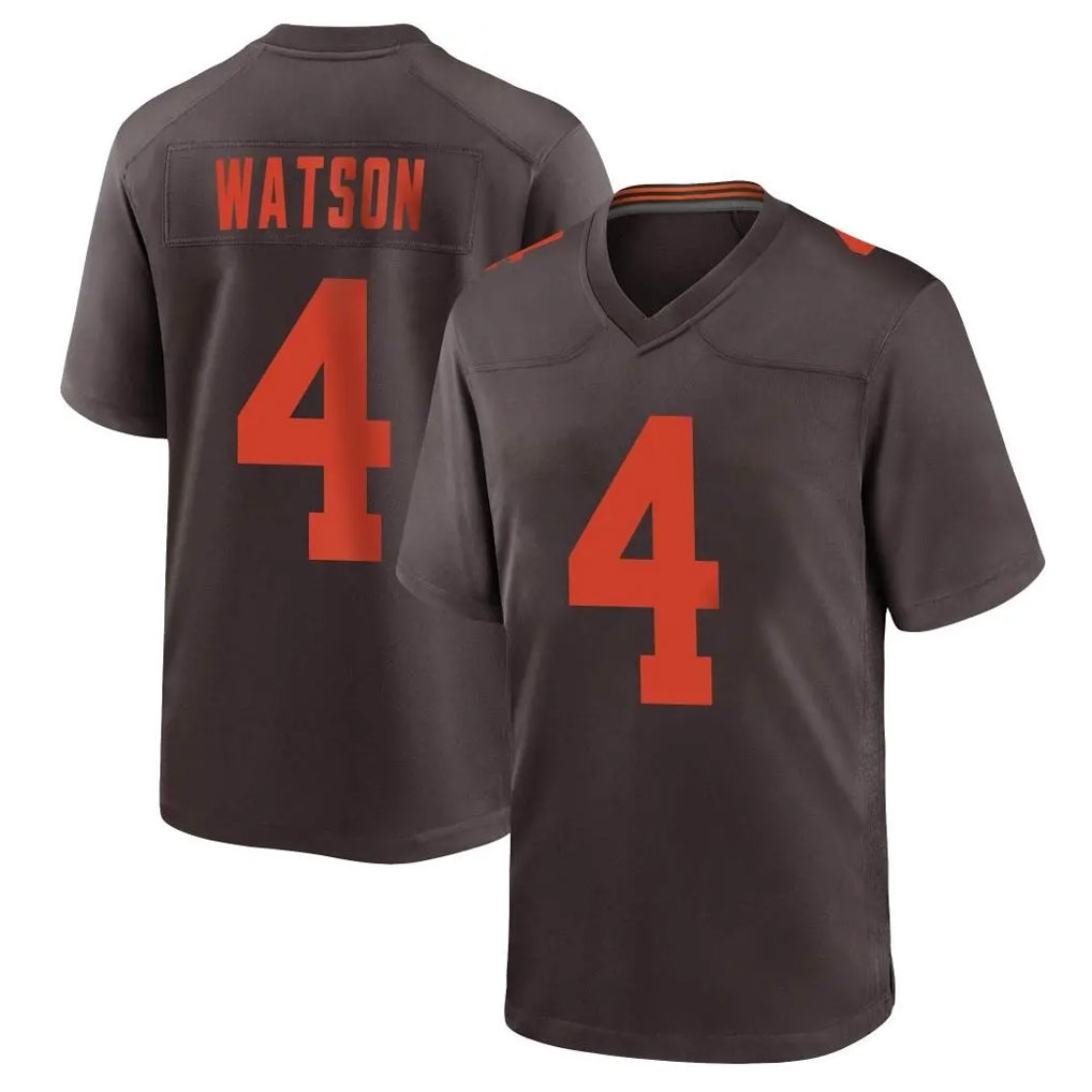 C.Browns #4 Deshaun Watson Player Brown Alternate Home Game Gdoa Stitched Jerseys