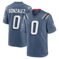 NE.Patriots #0 Christian Gonzalez Player Blue Rivalries Collection Home Game Gdoa Stitched Jerseys
