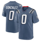 NE.Patriots #0 Christian Gonzalez Player Blue Rivalries Collection Home Game Gdoa Stitched Jerseys