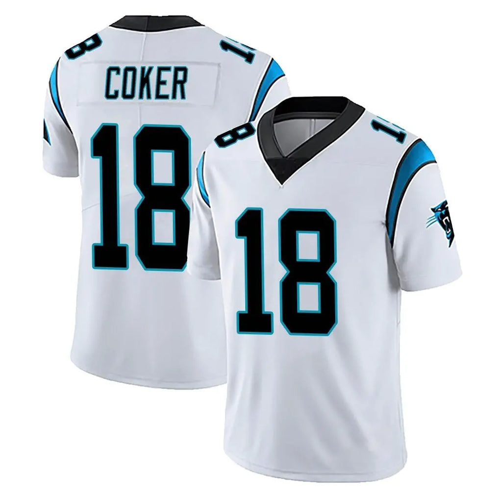 C.Panthers #18 Jalen Coker Player White Vapor Untouchable Limited Game Gdoa Stitched Jerseys