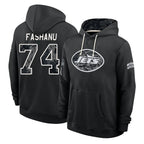 NY.Jets #74 Olu Fashanu Player 2026 Black Logo Pullover Hoodies Limited Game Gdoa Stitched Jerseys