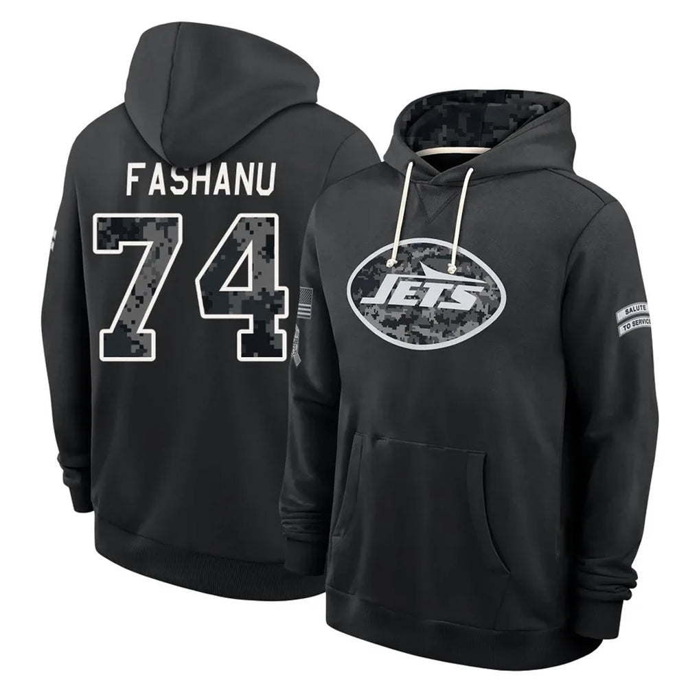 NY.Jets #74 Olu Fashanu Player 2026 Black Logo Pullover Hoodies Limited Game Gdoa Stitched Jerseys