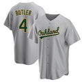 Athletics #4 Lawrence Butler player Gray Replica Road Stitched Jersey