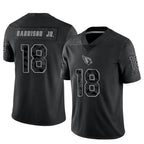 A.Cardinals #18 Marvin Harrison Jr. Player Black RFLCTV Limited Gdoa Stitched Jerseys