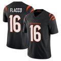 C.Bengals #16 Joe Flacco Player Black Vapor F.U.S.E. Limited Home Game Gdoa Stitched Jerseys