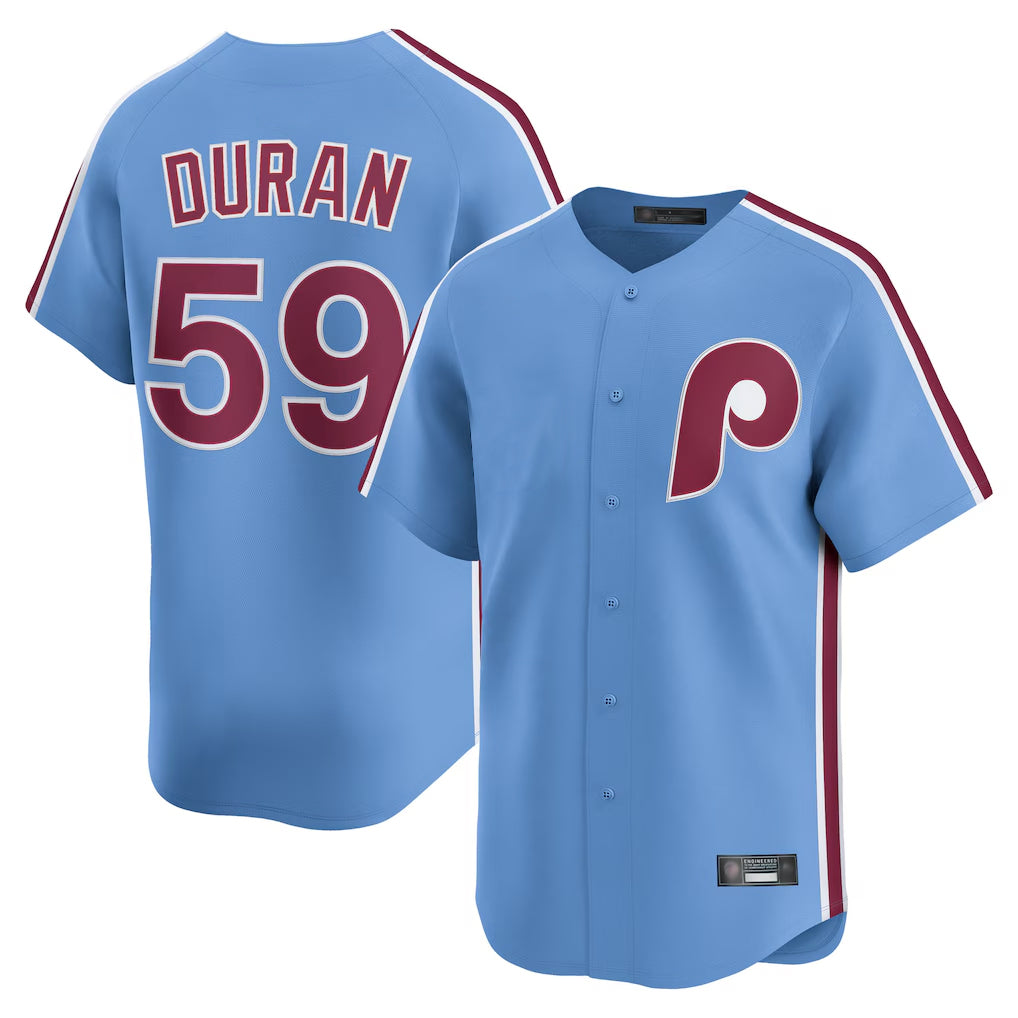 P.Phillies #59 Jhoan Duran Player Light Blue Home Game Fdoa Stitched Jerseys