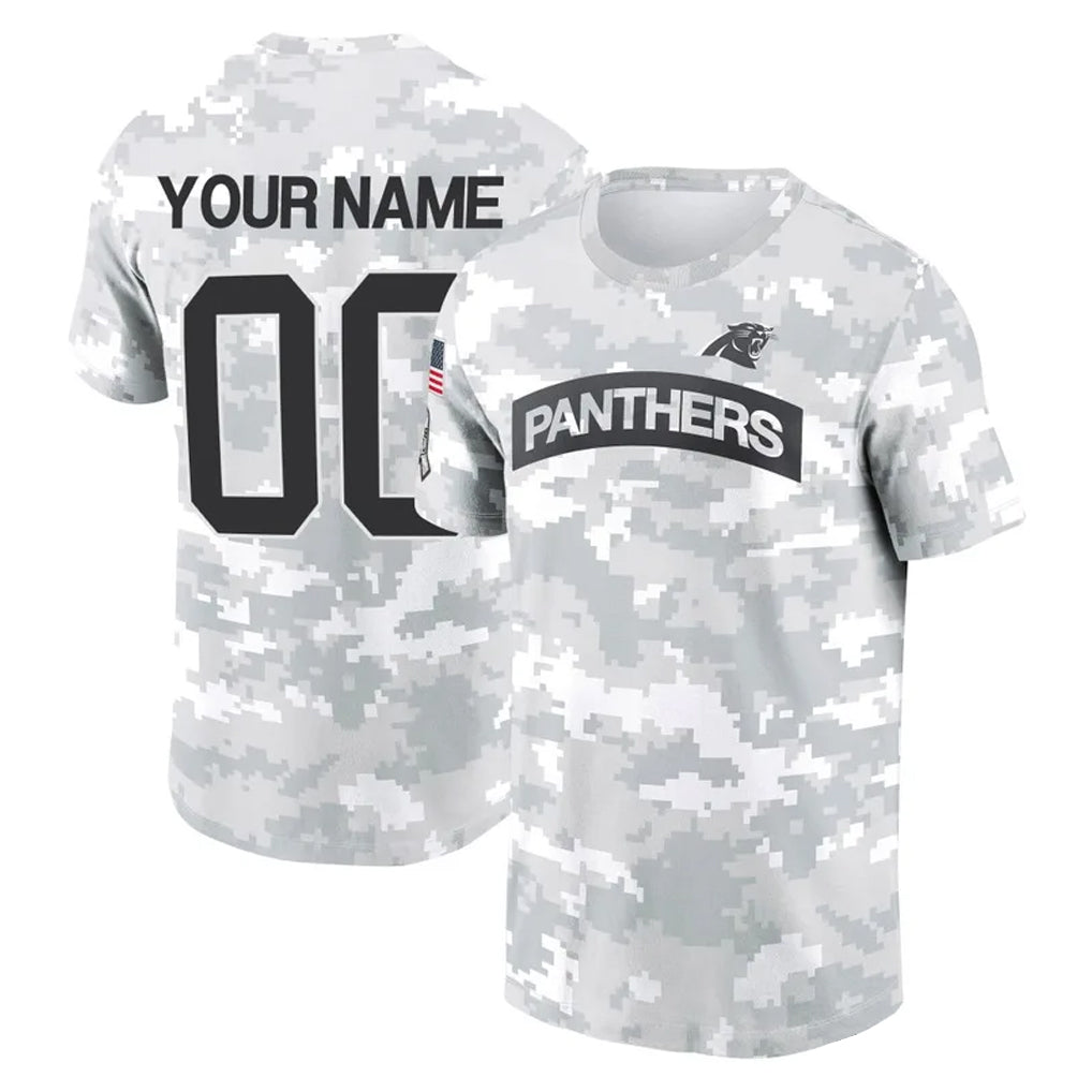 Custom C.Panthers Arctic Camo Salute to Service T-Shirt Hoodies Any Name & Numbers Gdoa Stitched Jerseys