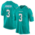 M.Dolphins #3 Chris Johnson Player Aqua Team Color Home Game Gdoa Stitched Jerseys