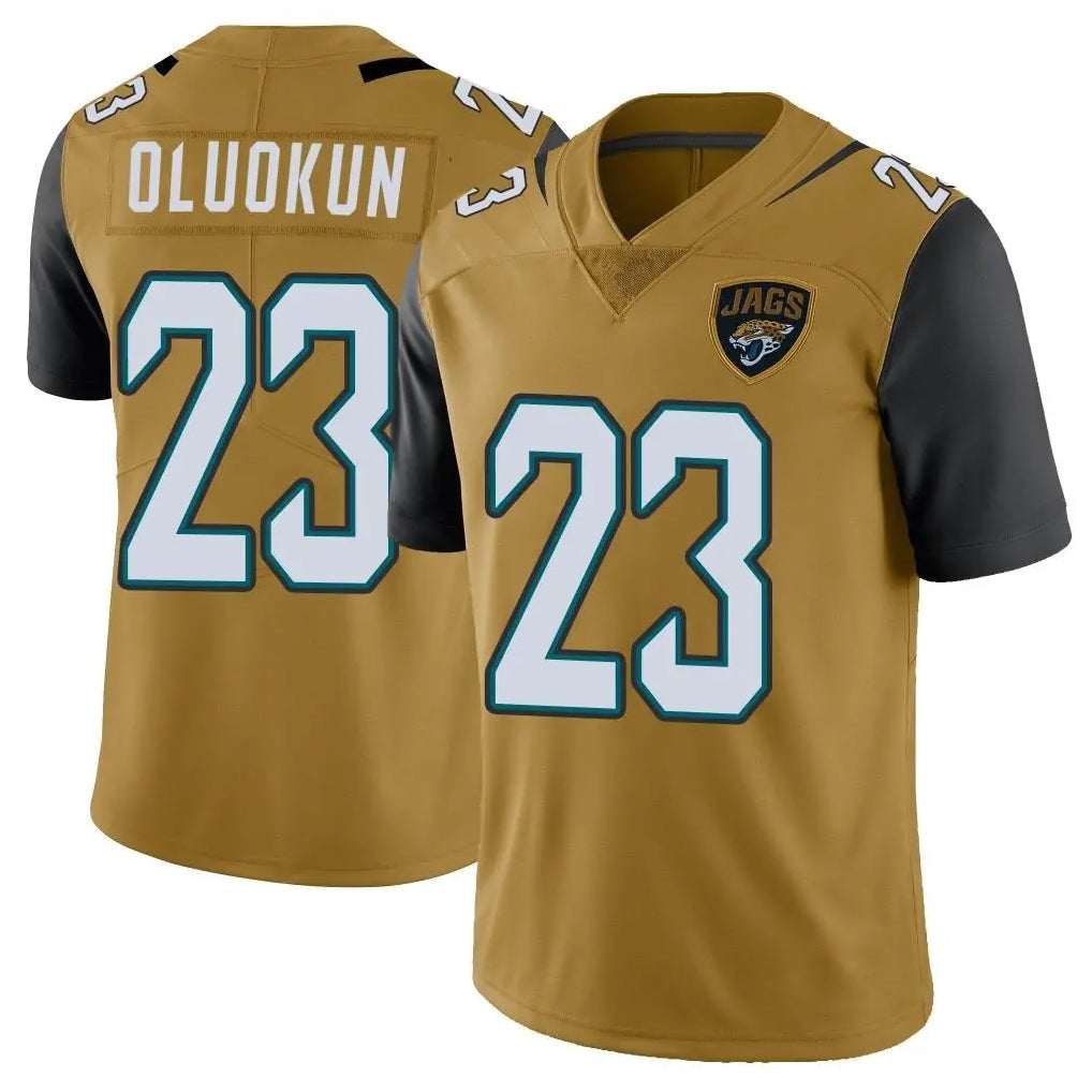 J.Jaguars #23 Foyesade Oluokun Player Gold Vapor Limited Home Game Gdoa Stitched Jerseys