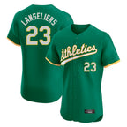 Athletics #23 Shea Langeliers Player Kelly Green Limited Elite Home Game Gdoa Stitched Jerseys