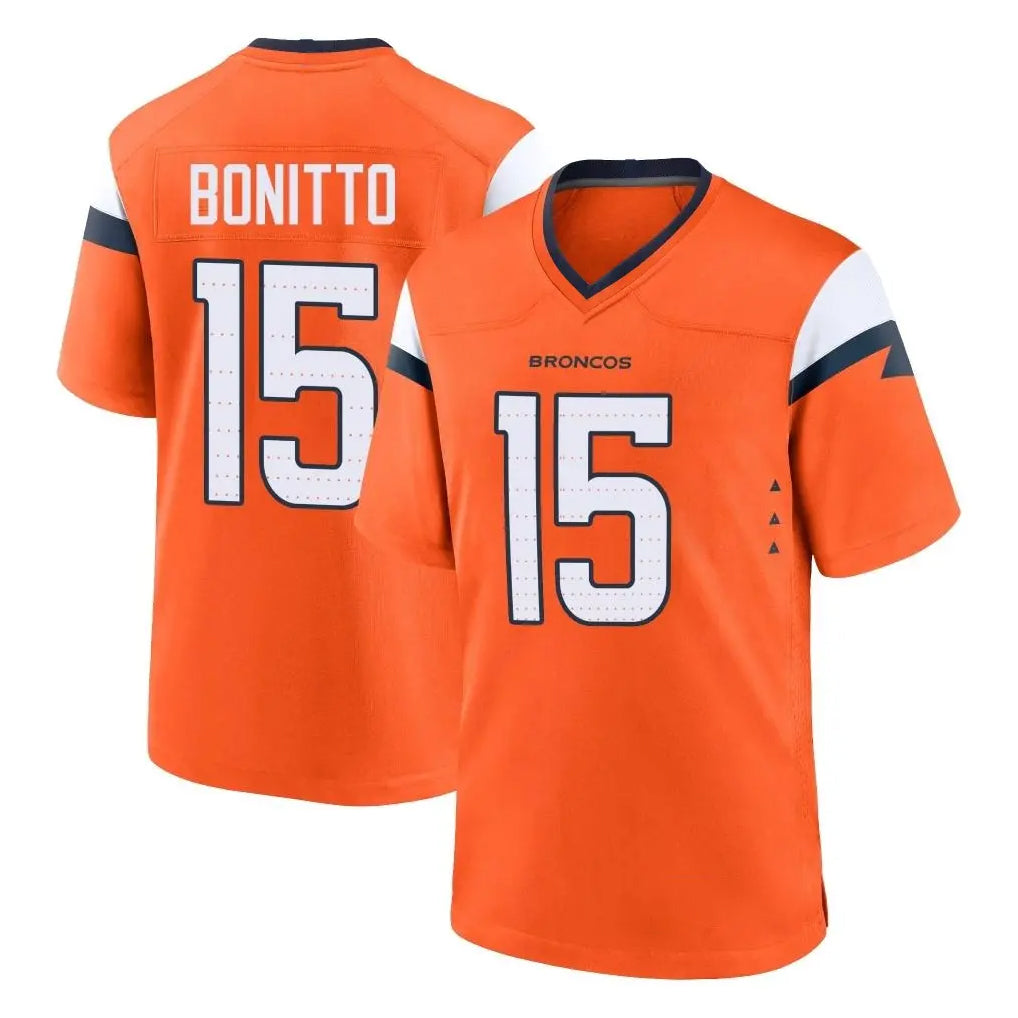 D.Broncos #15 Nik Bonitto Player Orange Alternate Collection Throwback Game Ddoa Stitched Jerseys