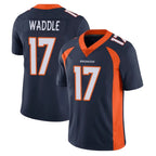 D.Broncos #17 Jaylen Waddle Player Navy Vapor Untouchable Limited Game Gdoa Stitched Jerseys