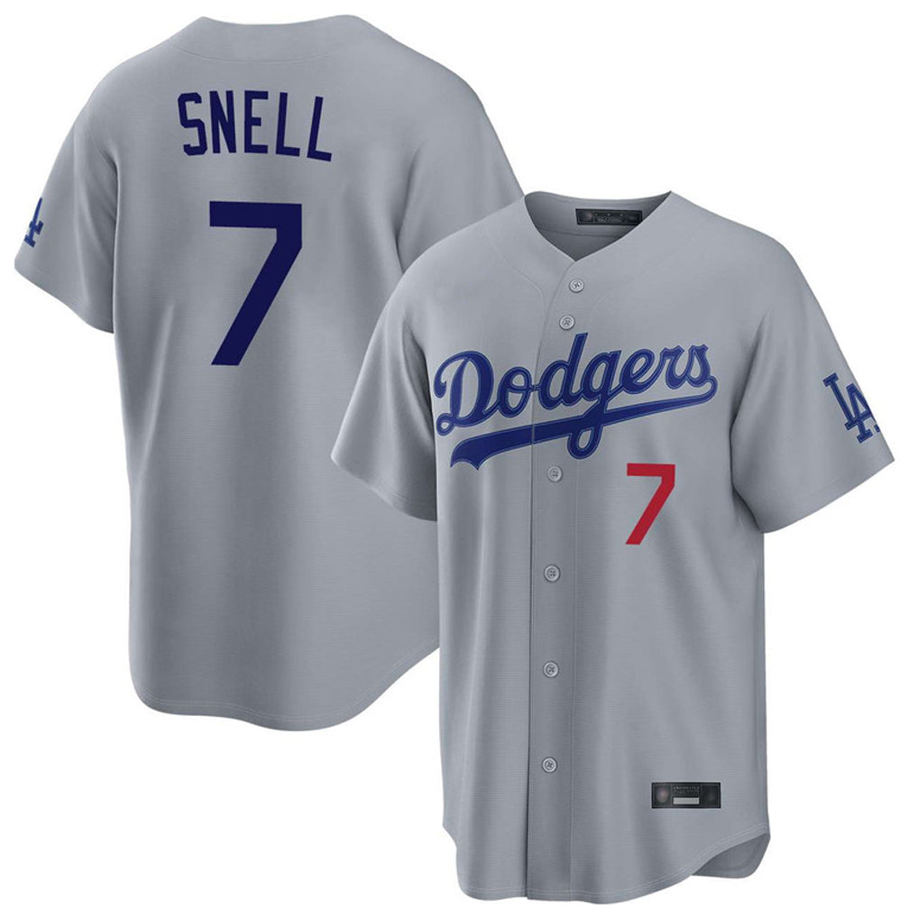 LA.Dodgers #7 Blake Snell Player Gray Game Home Fdoa Stitched Jerseys