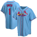 St. Louis Cardinals #1 Ozzie Smith Player Light Blue Home Game Fdoa Stitched Jerseys