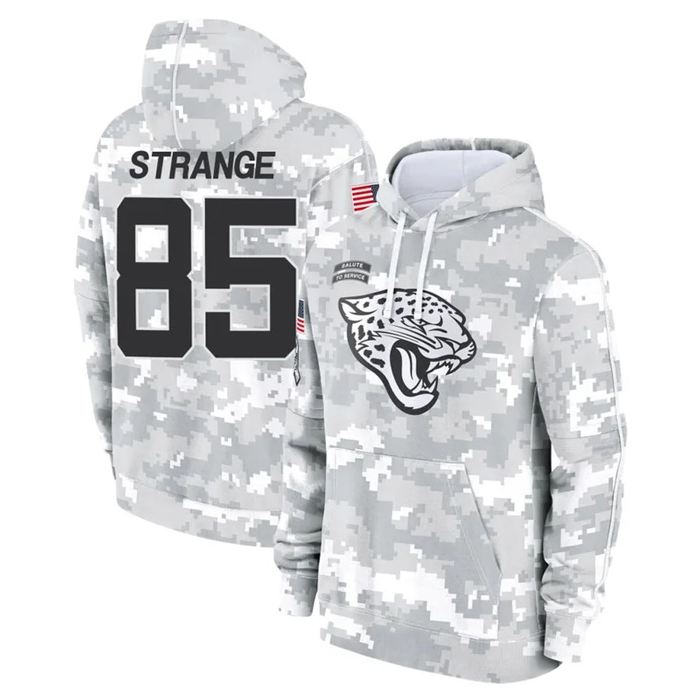 J.Jaguars #85 Brenton Strange Player Arctic Camo Salute to Service Hoodies Limited Game Gdoa Stitched Jerseys