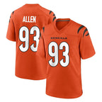 C.Bengals #93 Jonathan Allen Player Orange Home Game Gdoa Stitched Jerseys