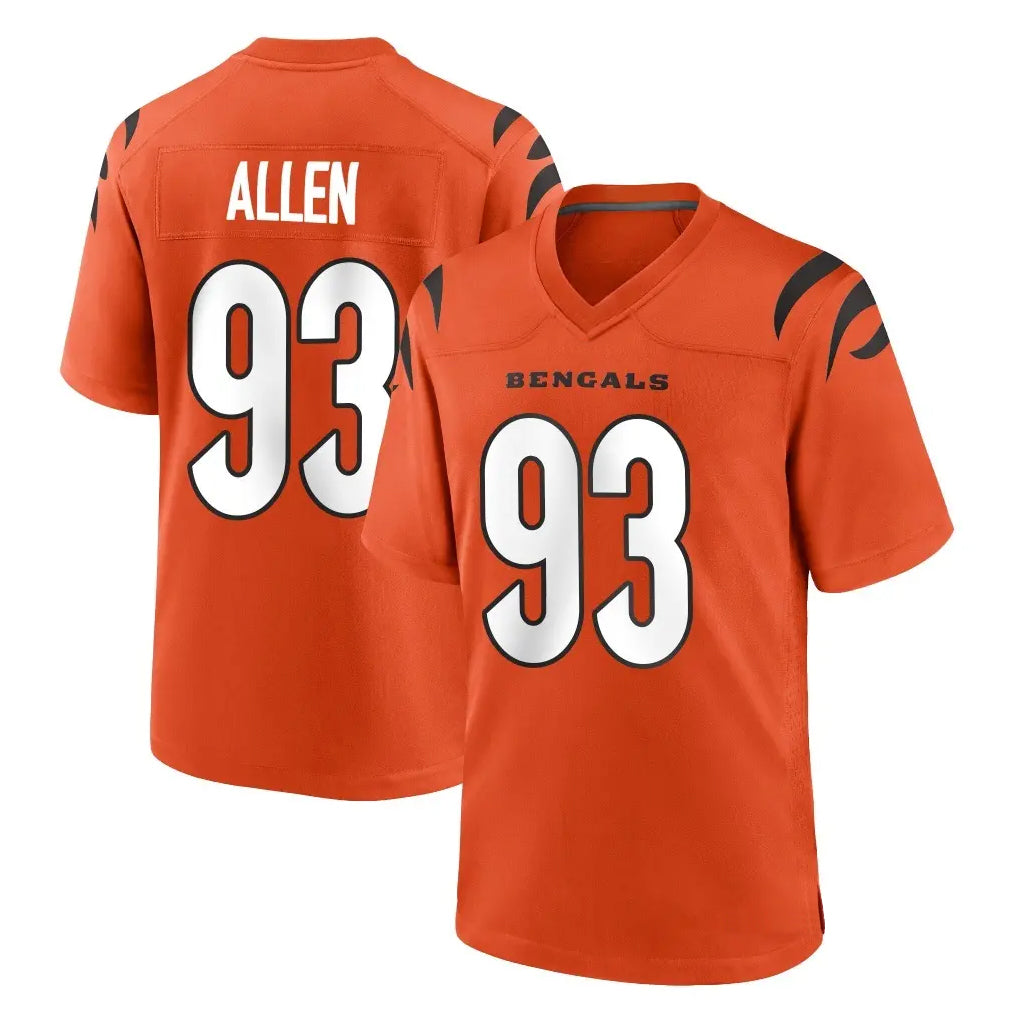 C.Bengals #93 Jonathan Allen Player Orange Home Game Gdoa Stitched Jerseys