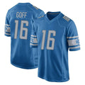 D.Lions #16 Jared Goff Player Blue Home Game Gdoa Stitched Jerseys