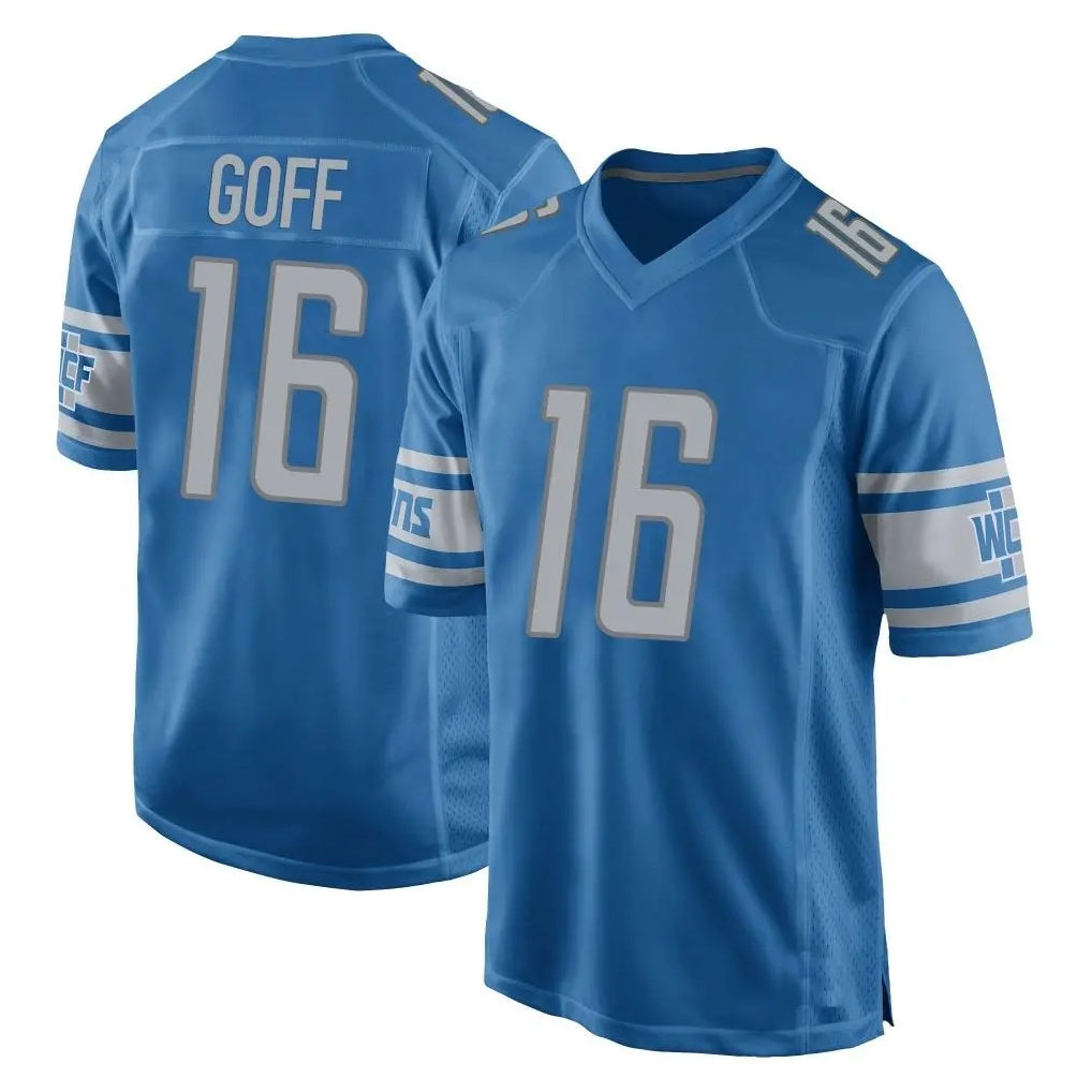 D.Lions #16 Jared Goff Player Blue Home Game Gdoa Stitched Jerseys