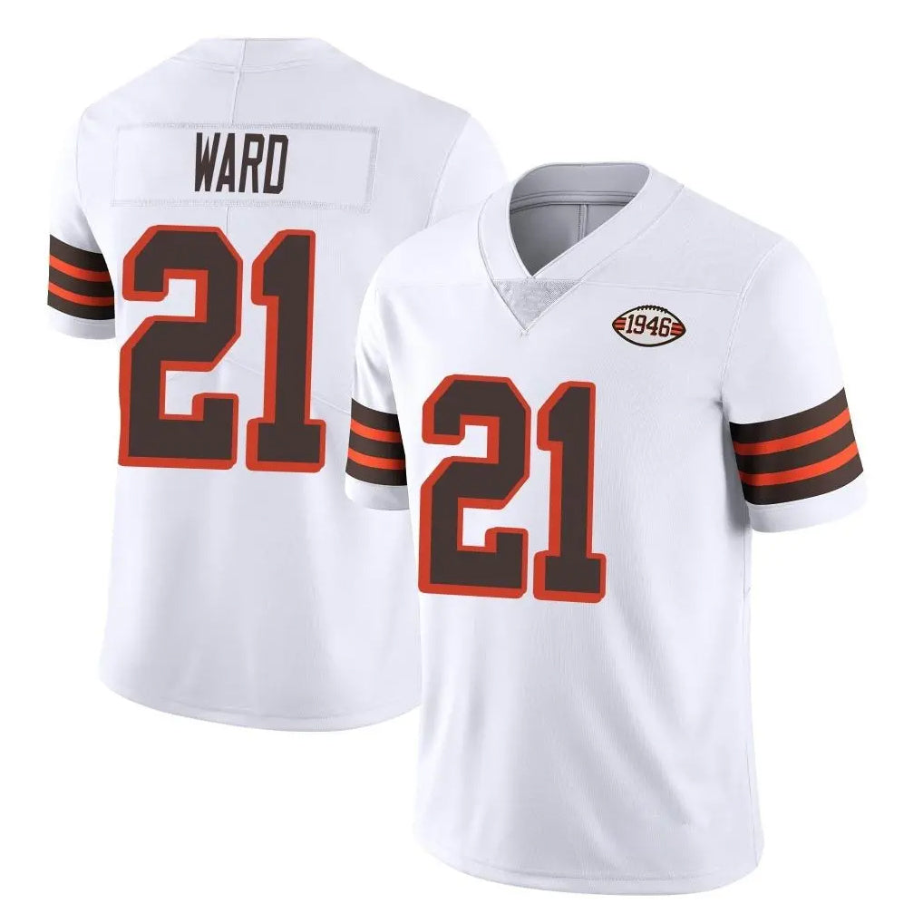 C.Browns #21 Denzel Ward Player White Limited  Vapor 1946 Collection Alternate Game Gdoa Stitched Jerseys