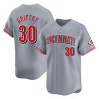 C.Reds #30 Ken Griffey Player Gray Home Limited Gdoa Stitched Jerseys