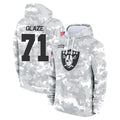 LV.Raiders #71 DJ Glaze Player Arctic Camo Salute to Service Hoodies Limited Game Gdoa Stitched Jerseys