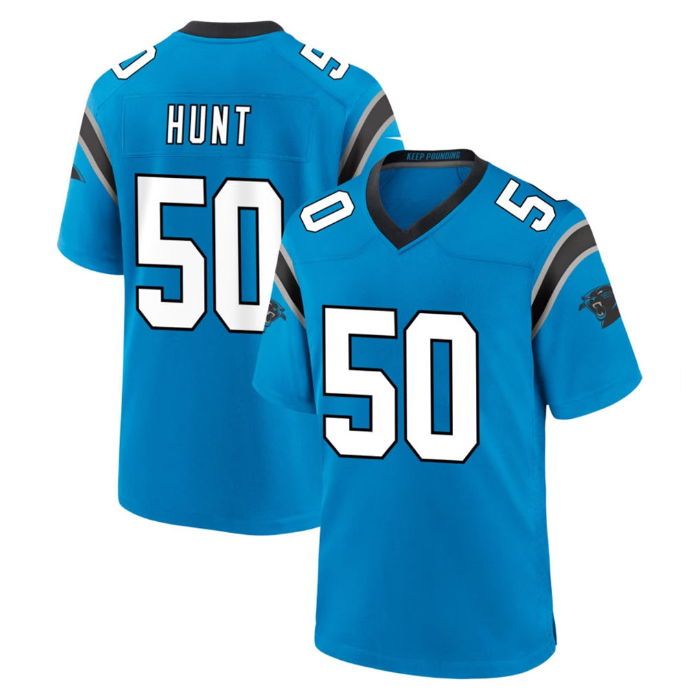 C.Panthers #50 Robert Hunt Player Blue Home Game Gdoa Stitched Jerseys