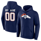 Custom D.Broncos Navy Pullover Hoodie Limited Any Name & Numbers Gdoa Stitched Jerseys