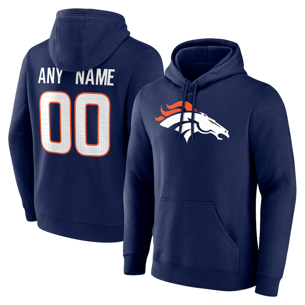 Custom D.Broncos Navy Pullover Hoodie Limited Any Name & Numbers Gdoa Stitched Jerseys