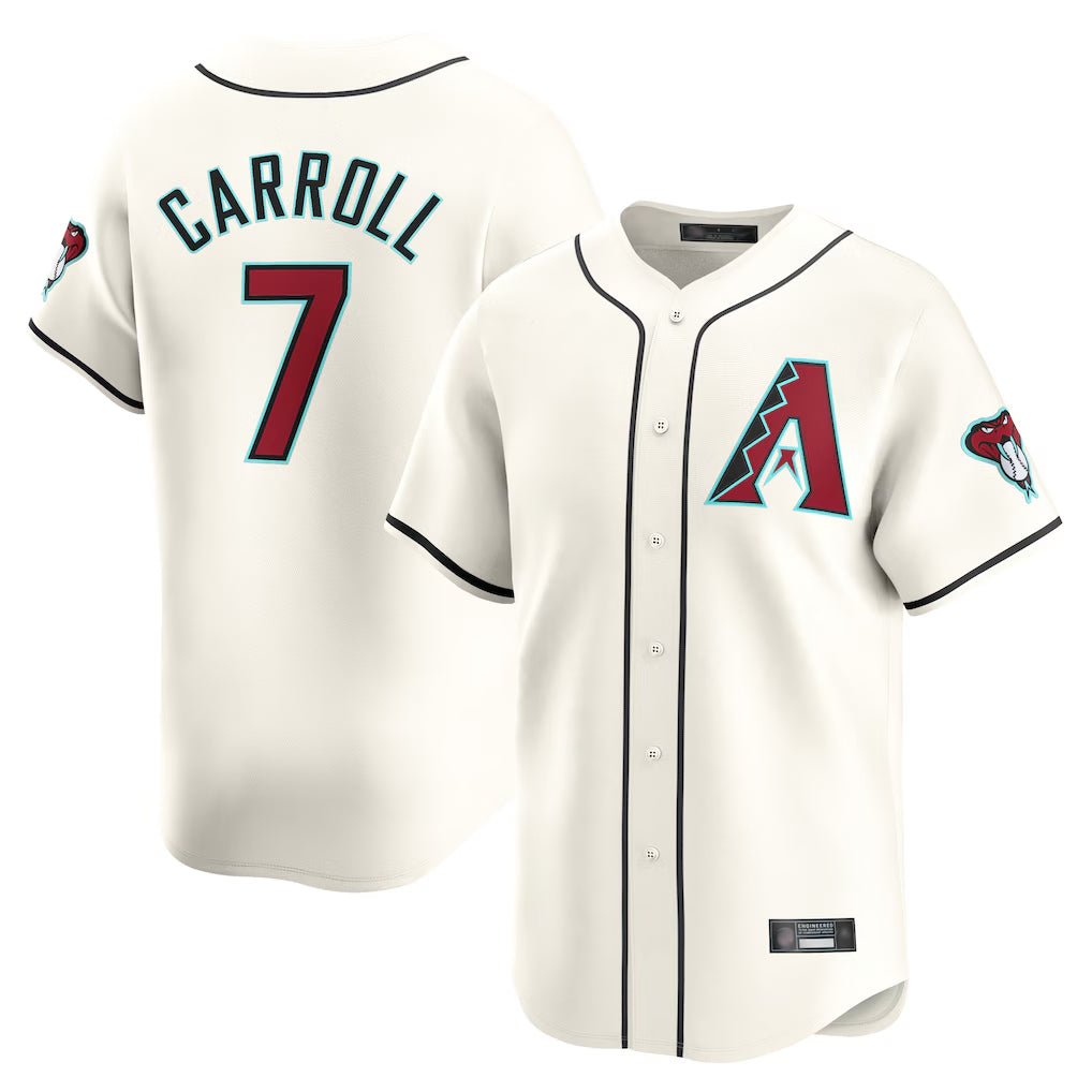 A.Diamondbacks #7 Corbin Carroll Player Cream Limited Home Game Gdoa Stitched Jerseys