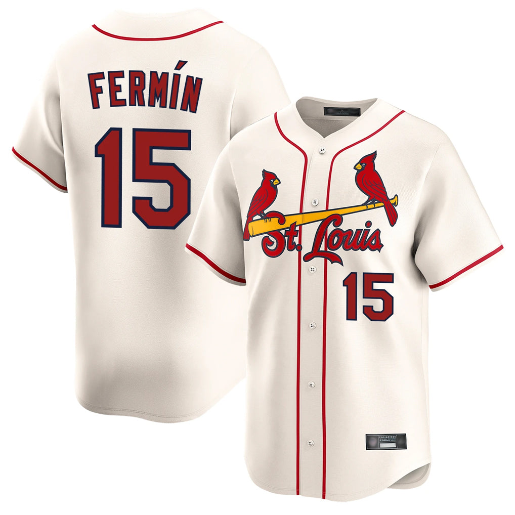 St. Louis Cardinals #15 Jose Fermin Player Cream Home Limited Fdoa Stitched Jerseys