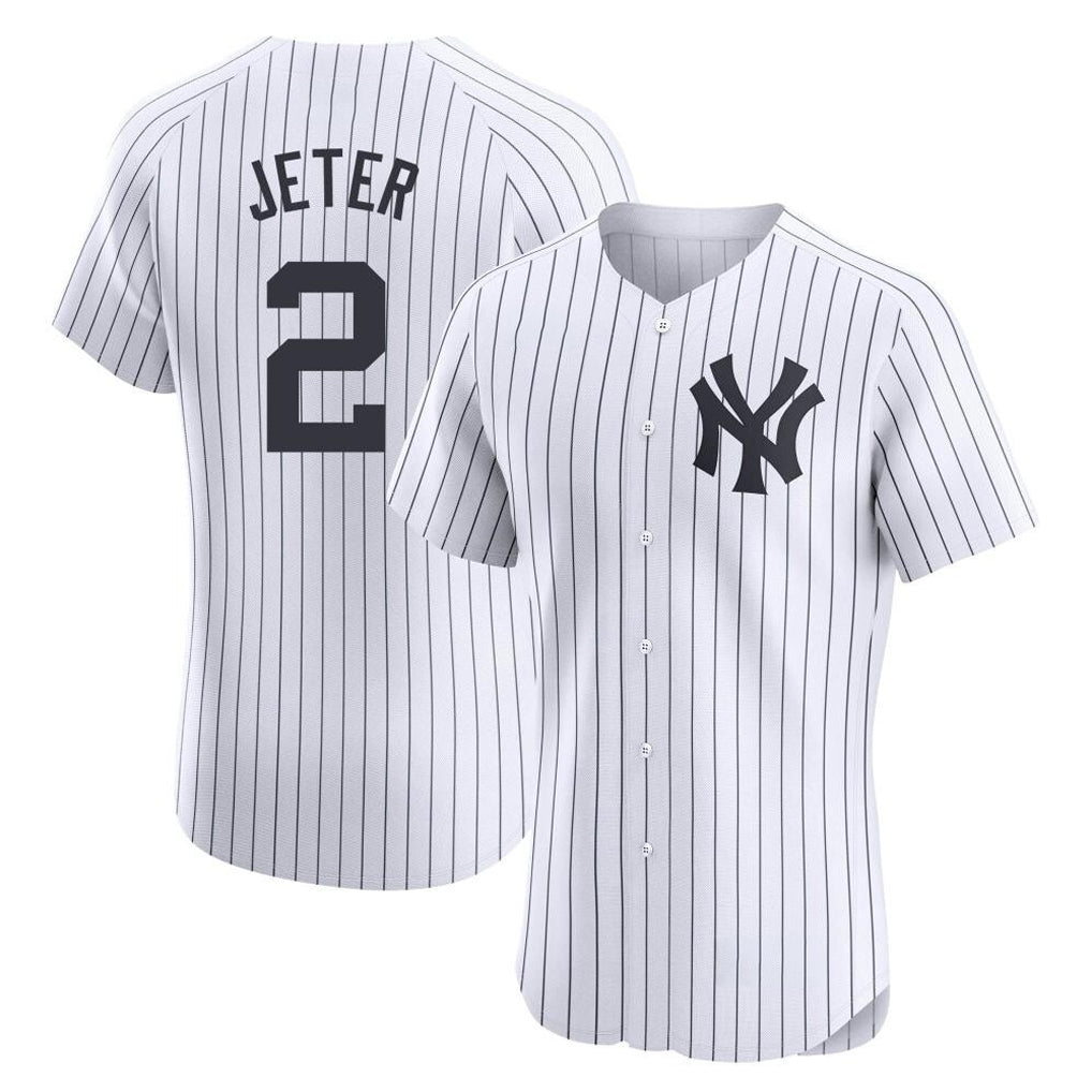 NY.Yankees #2 Derek Jeter Player White Limited Elite Home Fdoa Stitched Jerseys