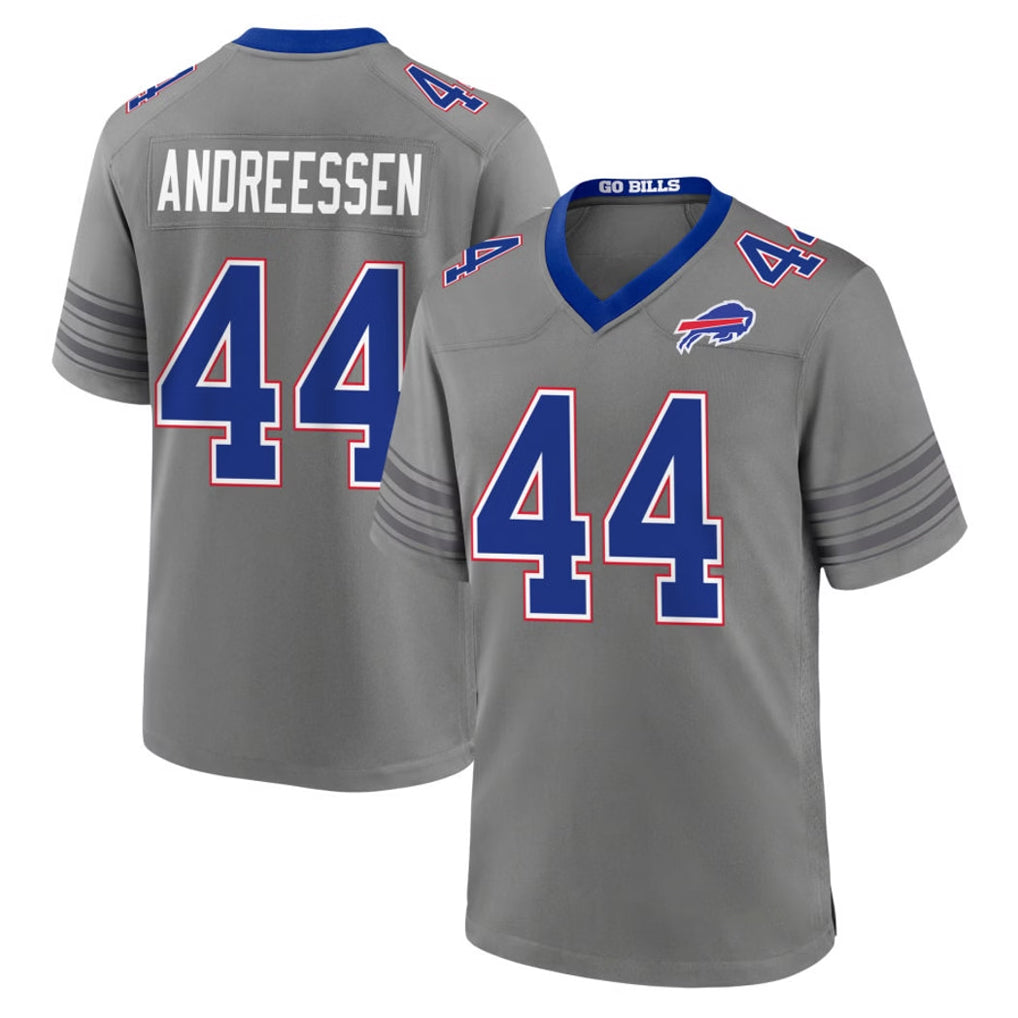 B.Bills #44 Joe Andreessen Player Gray Nickel City Home Game Gdoa Stitched Jerseys