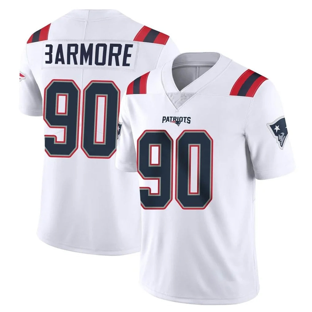 NE.Patriots #90 Christian Barmore Player White Vapor Untouchable Home Game Gdoa Stitched Jerseys