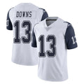 D.Cowboys #13 Caleb Downs Player White-Navy Limited Color Rush Vapor Untouchable Home Game Gdoa Stitched Jerseys