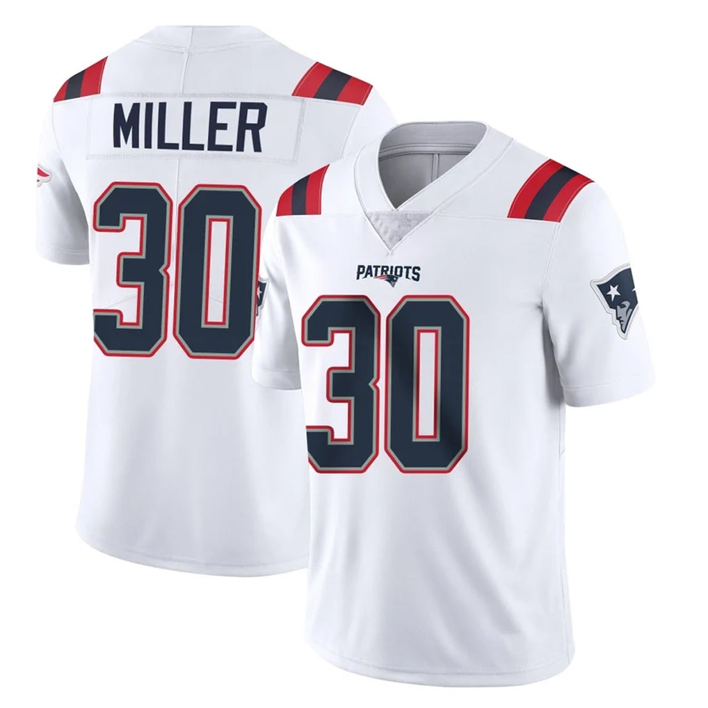 NE.Patriots #30 Jam Miller Player White Vapor Untouchable Home Game Gdoa Stitched Jerseys