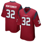 H.Texans #32 David Montgomery Player Red Home Game Gdoa Stitched Jerseys