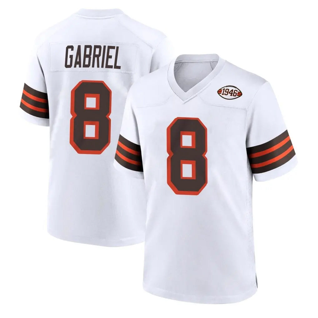 C.Browns #8 Dillon Gabriel Player White Alternate Home Game Gdoa Stitched Jerseys