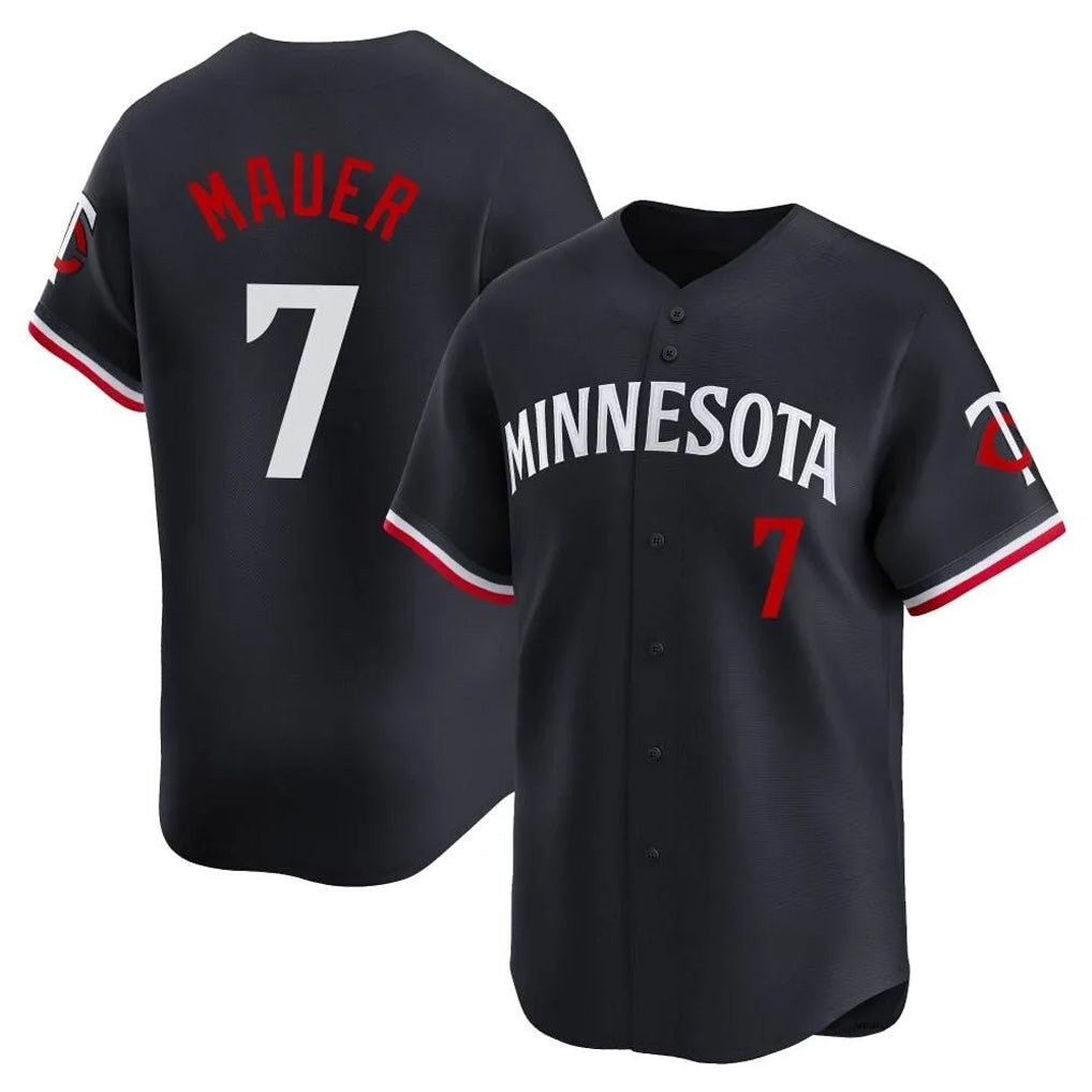 M.Twins #7 Joe Mauer Player Navy Home Limited Fdoa Stitched Jerseys