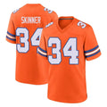 D.Broncos #34 JL Skinner Player Orange Alternate Collection Throwback Game Gdoa Stitched Jerseys