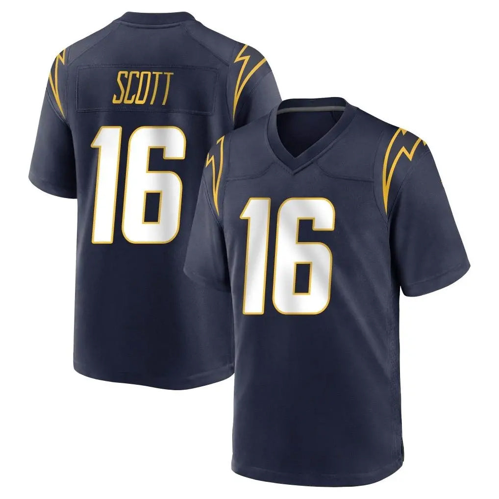 LA.Chargers #16 J.K. Scott Player Navy Home Game Gdoa Stitched Jerseys